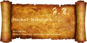 Heckel Nikolett névjegykártya